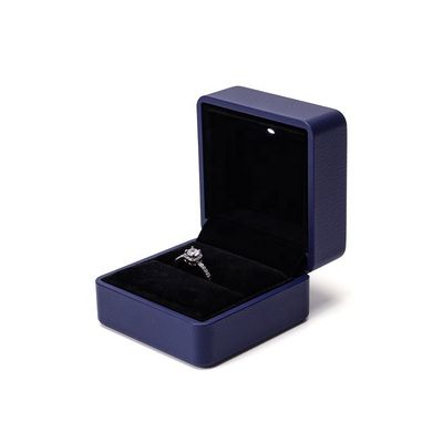 kaufen Custom Logo Dunkelblau Hanhong Led Led Led Schmuckbox mit Licht und Seidenbildschirmdruck online manufacture