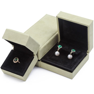OEM Grau Gelb Weichselbststoff Schmuckbox Set für Ohr-Stud Ring Anhänger Verpackung