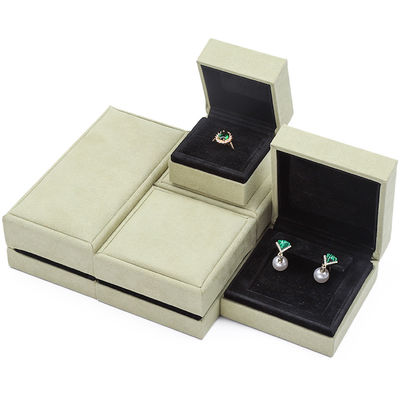 OEM Grau Gelb Weichselbststoff Schmuckbox Set für Ohr-Stud Ring Anhänger Verpackung