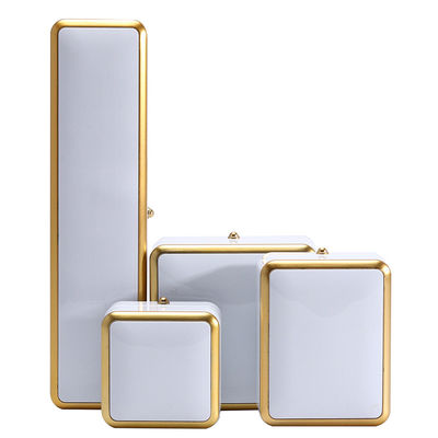 Custom Schmuckkasten Verpackung Gold Trim Plastik Schmuckkasten mit LED-Beleuchtung