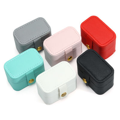 Leder Schmuckkasten Portable Mini Reiseorganiser für Ring Ohrring Halskette Lagerung