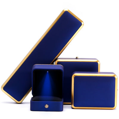 Custom Quadrat Halskette und Ring Lichtblaue LED Schmuckschachtel mit Luxus eleganten Stil
