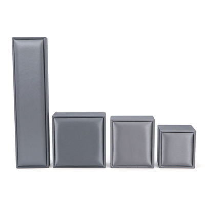 Schmuckpaket für Hanhong kundenspezifisches Logo Luxus-Falschleder Silber LED-Box Kontaktieren Sie uns