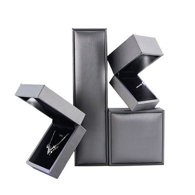 Schmuckpaket für Hanhong kundenspezifisches Logo Luxus-Falschleder Silber LED-Box Kontaktieren Sie uns