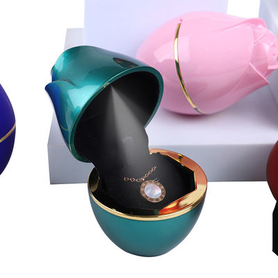 2021 Rose Design LED Licht Schmuckverpackungskiste für maßgeschneiderten Kunststoff und Samt