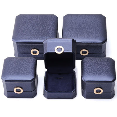11*11*6cm Leder Schmuckkasten Hanhong Quadrat Halskette Ringkasten mit Metall Blau Luxus