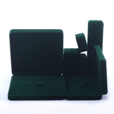 kaufen Logo des Kunden Grüne Samt Schmuckbox für Halskette Stud Ohrringe Armband Verpackung online manufacture