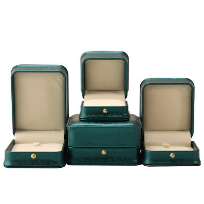 Custom Logo Halskette Ornamente Grüne Leder Schmuckbox für Hanhong 2023 Luxus Ring