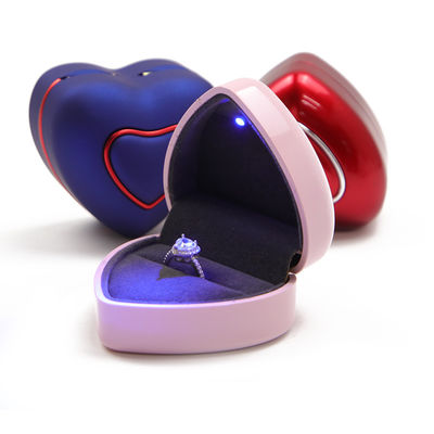 Blauer Ring Armbandkasten mit LED-Licht Hanhong Custom Logo Schmuck Speicher Display Case