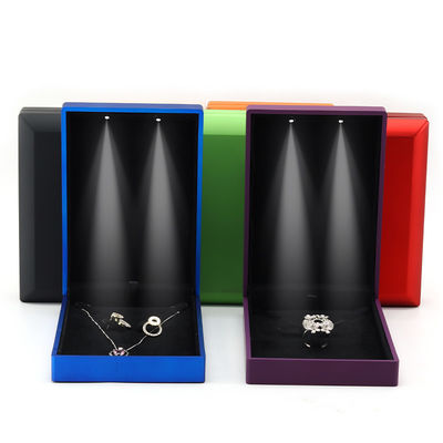Hanhong Custom Logo Sprayfarbe Schmuck Verpackungskiste für Ohrringe Halskette Ring LED-Set