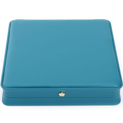 Rechteckig Handgefertigt Hanhong Custom Logo Box Krone Design Luxuriöse PU Leder Box Halskette Ring Schmuckbox