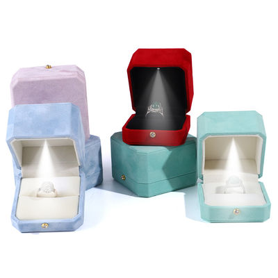 Customized Größe Samt Schmuckbox für die Organisation und Anzeige von LED Schmuck Sammlung