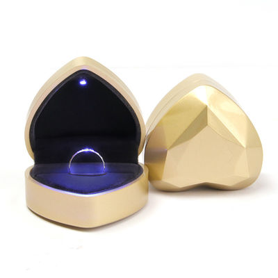 Anpassbare Premium Herzform LED Schmuck Halskette Ring Box Verpackung mit Logo