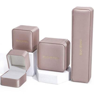 Champagner Gold PU Leder Schmuckverpackung Luxus angepasste Größe