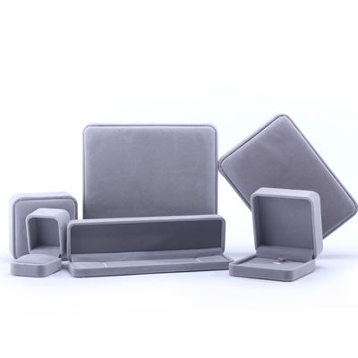Maßgeschneiderte Größe Graue Samt Schmuckbox für Halskette Ring Ohrringe Armband Verpackung