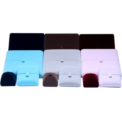 kaufen 10*10*3cm Hanhong Custom Logo Luxus Schmuck Verpackung Box Samt Halskette Ring Armband Ohrringe online manufacture