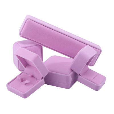 Hochwertige Schmuckschatulle, hochwertig handgefertigte, rosa Samt-Schmuckschatulle für Schmucksets