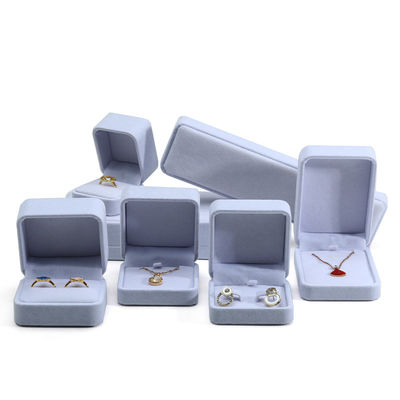 Hign Qualitätsschmuckschachtel hign Ende handgefertigte graue Samt Schmuckschachtel für Schmuckset
