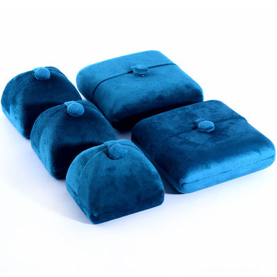 Elegante Doppeltür Schmuckschachtel Hign Ende blaues Samt Schmuckschachtel mit Logo