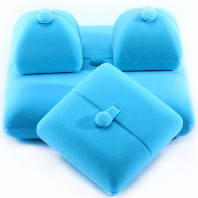 Elegante Doppeltür Schmuckschachtel Hign Ende blaues Samt Schmuckschachtel mit Logo