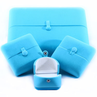Elegante Doppeltür Schmuckschachtel Hign Ende blaues Samt Schmuckschachtel mit Logo