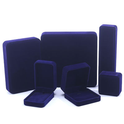 Luxus handgefertigt Schwarz quadratisch Samt Schmuck Box für Halskette Ohrringe Armband Ring Verpackung