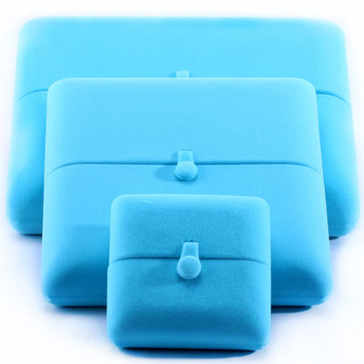Elegante Doppeltür Schmuckschachtel Hign Ende blaues Samt Schmuckschachtel mit Logo
