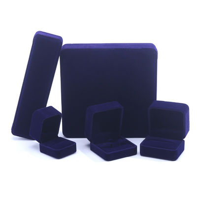 Luxus handgefertigt Schwarz quadratisch Samt Schmuck Box für Halskette Ohrringe Armband Ring Verpackung