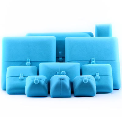 Elegante Doppeltür Schmuckschachtel Hign Ende blaues Samt Schmuckschachtel mit Logo