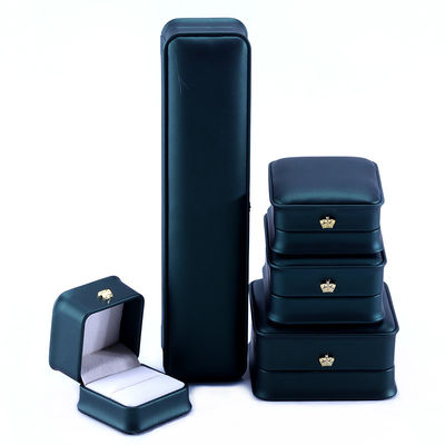 Green Crown Design Luxus PU Leder Schmuckbox für Armband Halskette Ring und Grün
