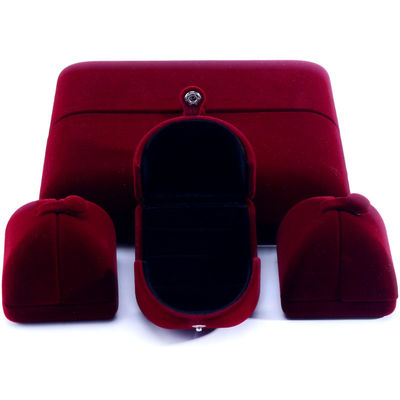 elegant doppeltürige Schmuckschachtel hign end rotes Samt Schmuckschachtel mit Logo