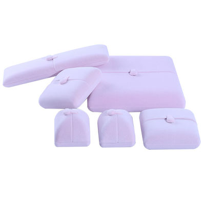 Velvet Hanhong Custom Logo Schmuck Verpackungskiste für Armband Ohrringe Luxus in Rosa