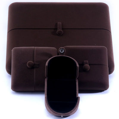 Rechteckige Braune Samt Schmuckbox für Hanhong Custom Logo Armband Ohrringe