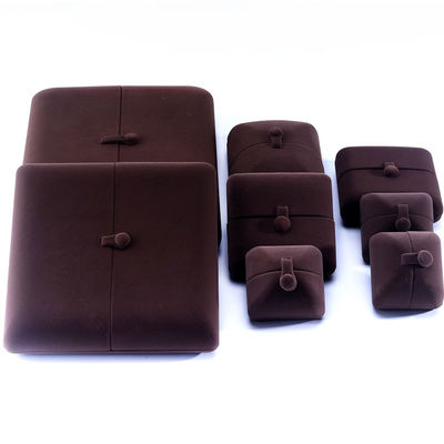 Rechteckige Braune Samt Schmuckbox für Hanhong Custom Logo Armband Ohrringe