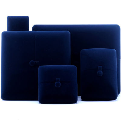 Elegante Doppeltür Schmuckschachtel Hign Ende blaues Samt Schmuckschachtel mit Logo