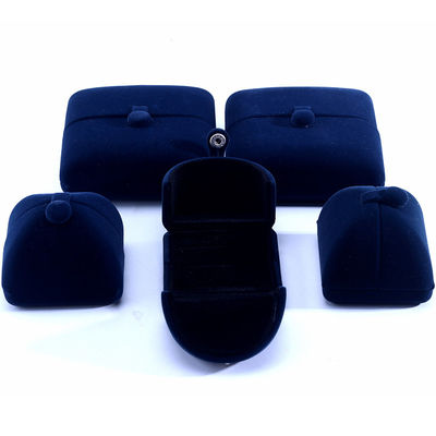 Elegante Doppeltür Schmuckschachtel Hign Ende blaues Samt Schmuckschachtel mit Logo