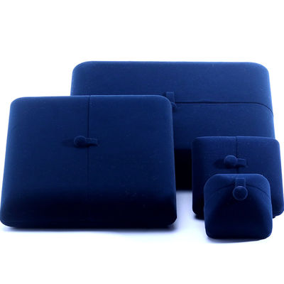 China Fertigung Großhandel hochwertige Luxus-Großschmuck-Set Halskette Armband Ohrring Ring Box Schmuck Verpackung benutzerdefiniert blaues Samt Doppeltür Schmuck-Box mit Logo
