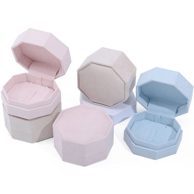 7.5*7.5cm Samt Schmuckbox für Custom Logo Halskette und Ring Set Display Reisen
