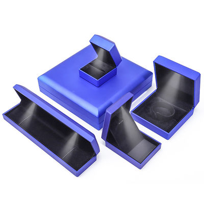 Custom Logo Blaue LED Schmuckbox für Halskette Armband und Ohrringe