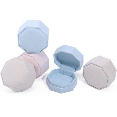 7.5*7.5cm Samt Schmuckbox für Custom Logo Halskette und Ring Set Display Reisen