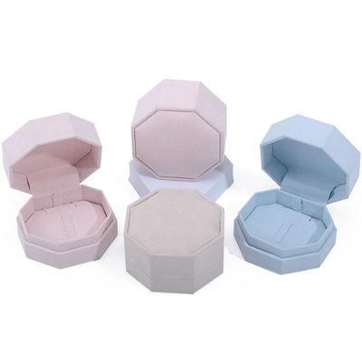 7.5*7.5cm Samt Schmuckbox für Custom Logo Halskette und Ring Set Display Reisen