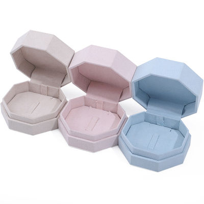 7.5*7.5cm Samt Schmuckbox für Custom Logo Halskette und Ring Set Display Reisen
