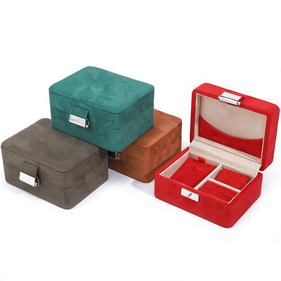 kaufen Handgefertigtes Custom Logo Samt Schmuckbox für Reise Halskette und Ring Lagerung online manufacture