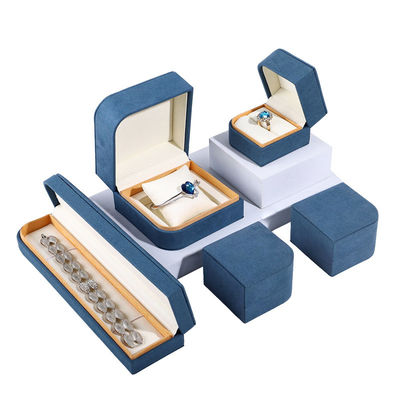 kaufen Blaue Schmuckverpackung aus Mikrofiberleder für Ehrringe mit Ringpaar Hanhong 7*7*5cm online manufacture
