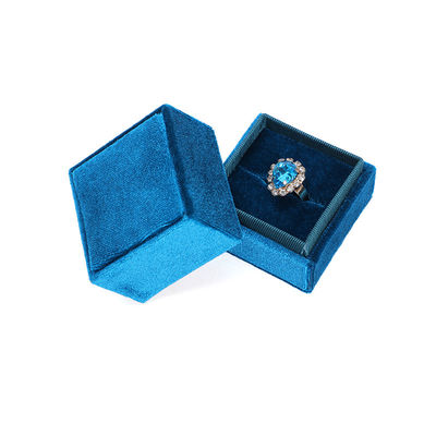 kaufen Lichtblaue Quadratring-Speicherbox für kundenspezifische Größe Samt Schmuck Anzeige in Samt online manufacture