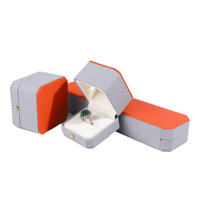 Luxus Schmuckpaket Hanhong Custom Graue Lederbox für Ringe und Anhänger