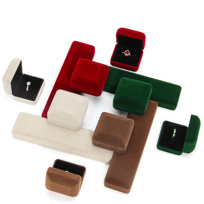 Logo Anpassung Samt Schmuck Verpackungskiste für die Klasse Armband Halskette Ring Set