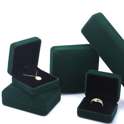 Logo Anpassung Samt Schmuck Verpackungskiste für die Klasse Armband Halskette Ring Set