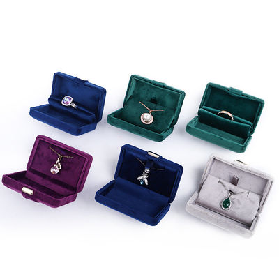 Custom Logo Luxus Lila Samt Schmuck für Ohrringe Armband Halskette Ring