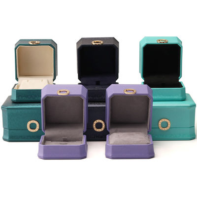 Quadratische Halskette Ring Box mit Metall Luxus Leder Schmuckbox Hanhong PU Leder Verpackung